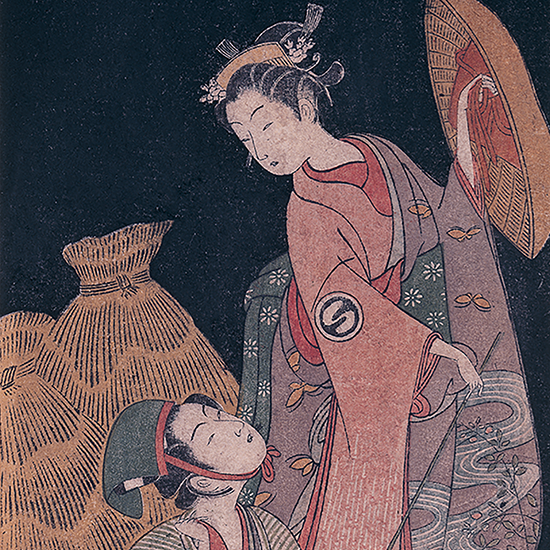 女２人（万十がさ後黒色）