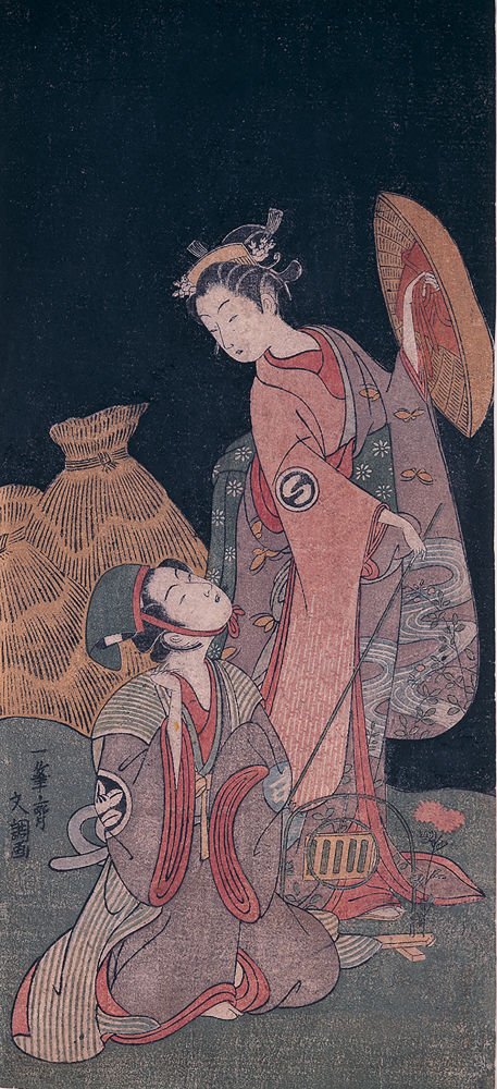 女２人（万十がさ後黒色）