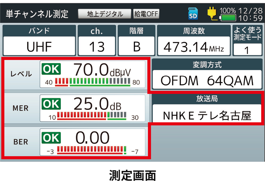 4K8K衛星放送対応 高機能デジタルレベルチェッカー | マスプロ電工