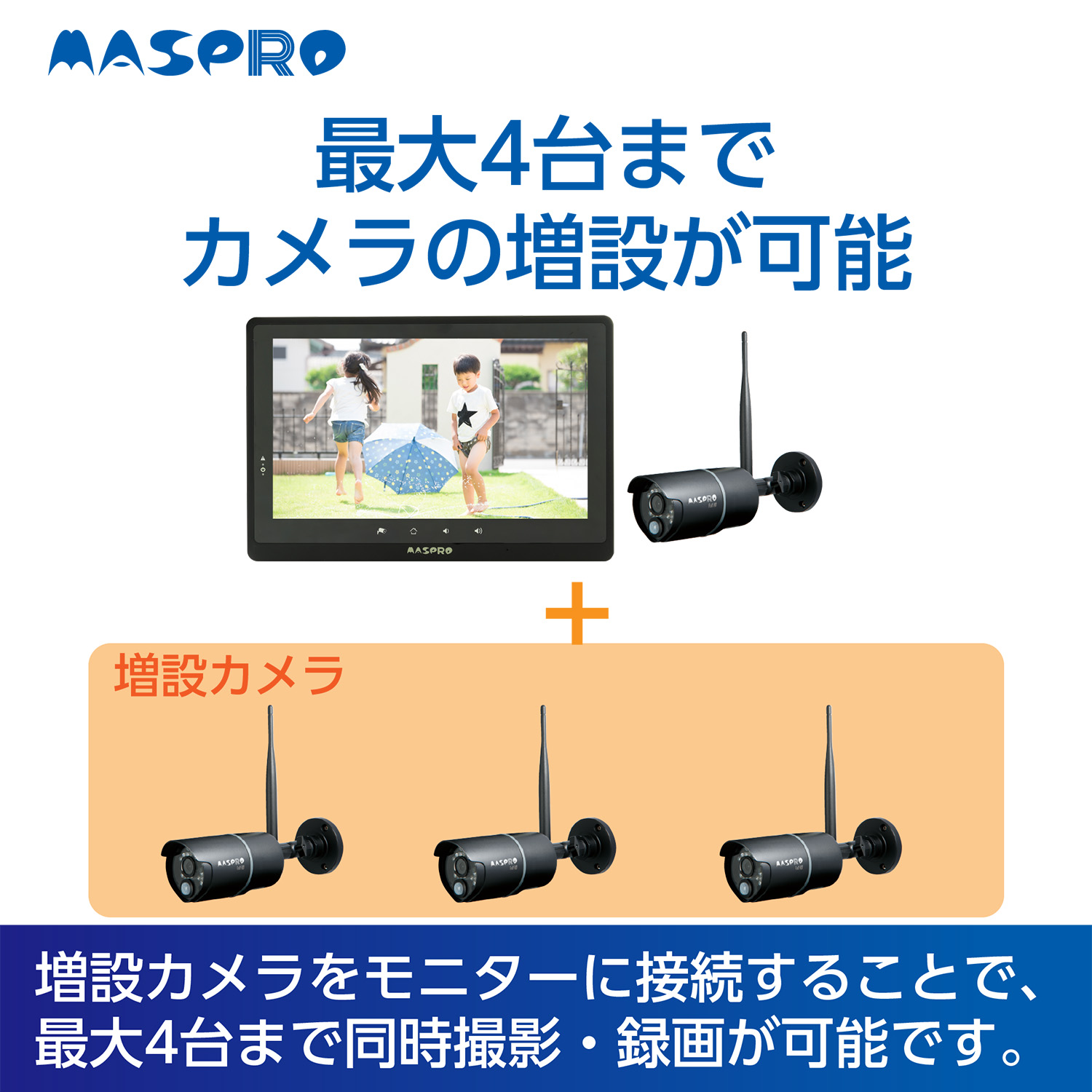 モニター＆ワイヤレスHDカメラセット EP2WCFL | マスプロ電工